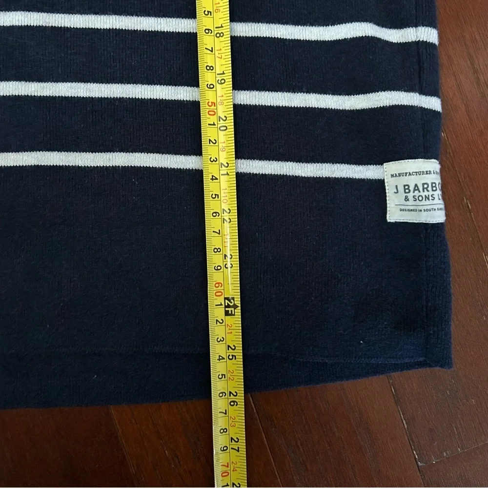 $160 J. Barbour&son Harbour Navy Blue 1/4 Zip
Cotton Sweater Mens Size M - Picture 6 of 6